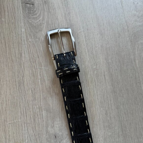 Trafalgar Walton Crocodile Belt with Contrast Stitch brand new NWT size M - Picture 3 of 11